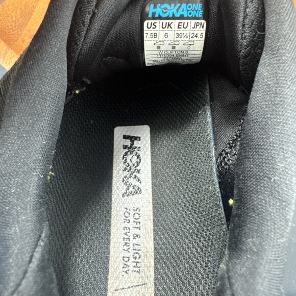 Hoka One One Clifton 8 Womens Size 7.5B 1119394 BWHT Black White Shoes Used - Picture 7 of 8